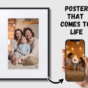 Personalized Framed Mat Live Poster, Augmented Reality Poster, Personalized Poster that Comes to Life, Personalized Print, AR Print