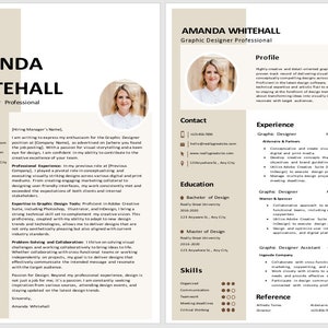 CV and Cover Letter TEMPLATE - EDITABLE Resume Word Document. Curriculum Vitae