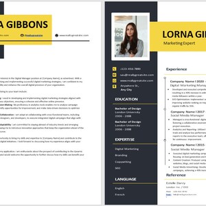 CV and Cover Letter TEMPLATE - EDITABLE Resume Word Document. Curriculum Vitae