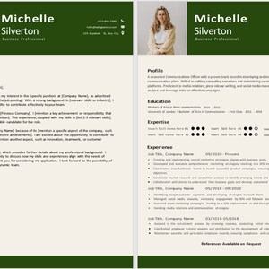 CV and Cover Letter TEMPLATE - EDITABLE Resume Word Document. Curriculum Vitae