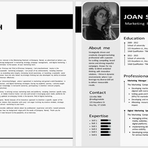 CV and Cover Letter TEMPLATE - EDITABLE Resume Word Document. Curriculum Vitae