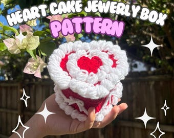 Gehäkelte Herz Kuchen Jewerly Box Muster