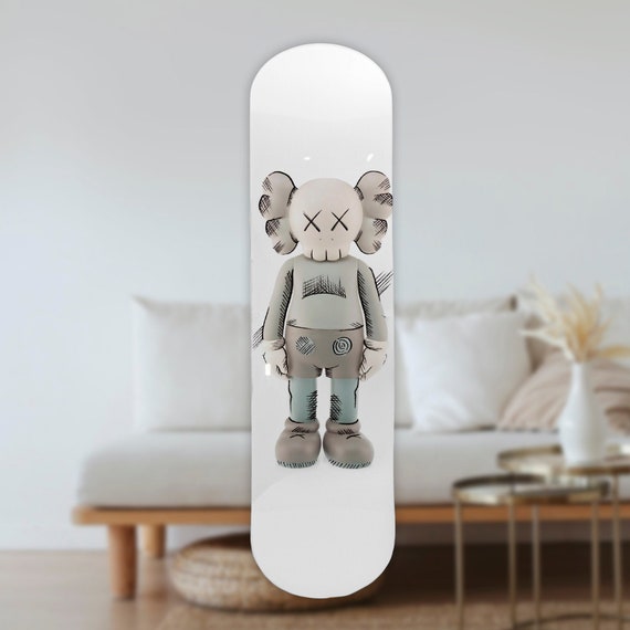 Wall Art of Gray Kaws Skateboard Design in Acrylic Glass Artist Vibes Etsy