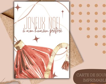Carte joyeux noel humain prefere imprimable en francais Quebec pour les fêtes 5x7