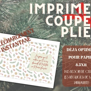 Carte de voeux humour cadeaux imprimable en francais Quebec pour les fêtes 5x7 bonhomme de neige hiver pour la famille amis collegues image 3