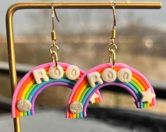Boucles d'oreilles en argile faites main inspirées de l'arche Bonnaroo, boucles d'oreilles de festival de musique, accessoires de festival, boucles d'oreilles de festival, boucles d'oreilles Bonnaroo, Bonnaroo