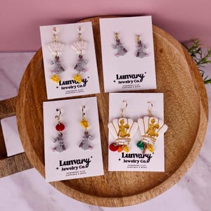 Ratatouille Earrings Handmade Remy Inspired  Chef Hat Cheese Vegetable Polymer Clay Dangles