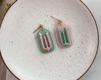 W Wicked Inspired Earrings Handmade from Polymer Clay