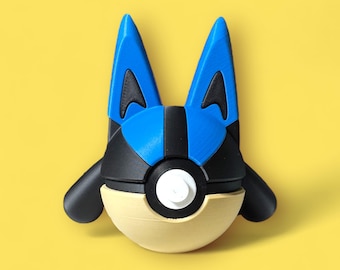 Lucario Themed Pokeball | 3D Printed Pokémon Collectibles