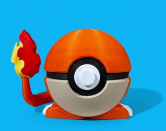 Kanto Starter Poké Balls 3D Printed display Charmander Squirtle and Bulbasaur Collectibles decor