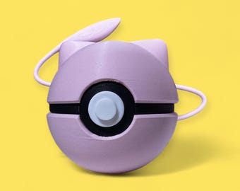 Mew Poké Ball – 3D Printed Pokémon Collectible | Psychic Type Fan Gift | Pokeball Anime Display