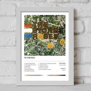Impresión del álbum The Stone Roses, impresión digital, Ian Brown, arte de la pared, póster, marco en casa