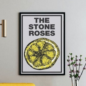 Impresión digital de The Stone Roses / Indie, Música, Años 90, Ian Brown, Lemon, Póster, Stone Roses Lemon, Banda, Impresión enmarcada