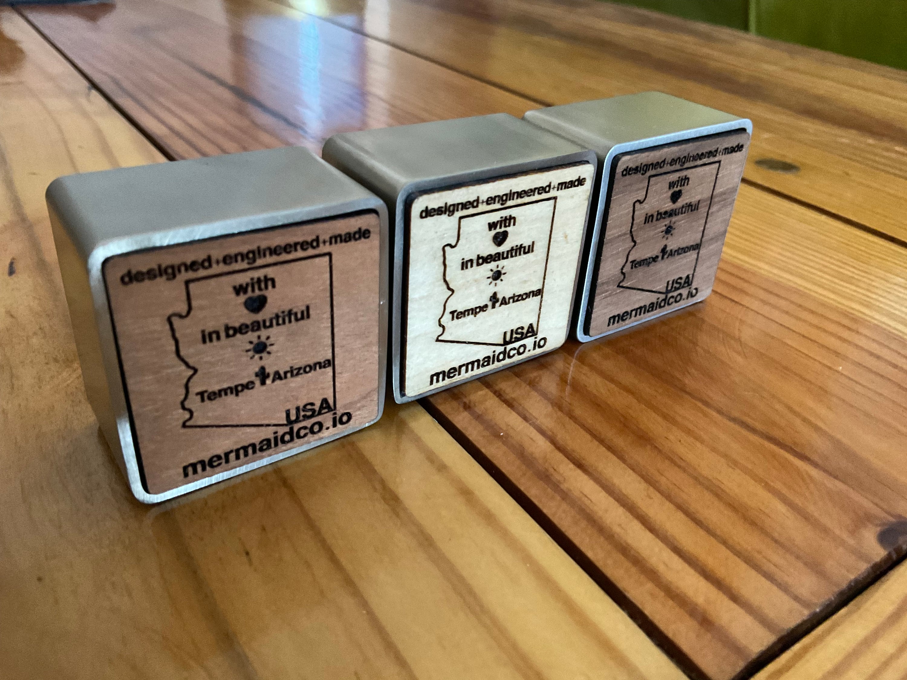 510 Vape Cartridge Holder Stainless Steel & Hardwood Inlay, 4slot