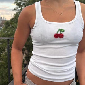 Embroidered Cherry Tank - Etsy