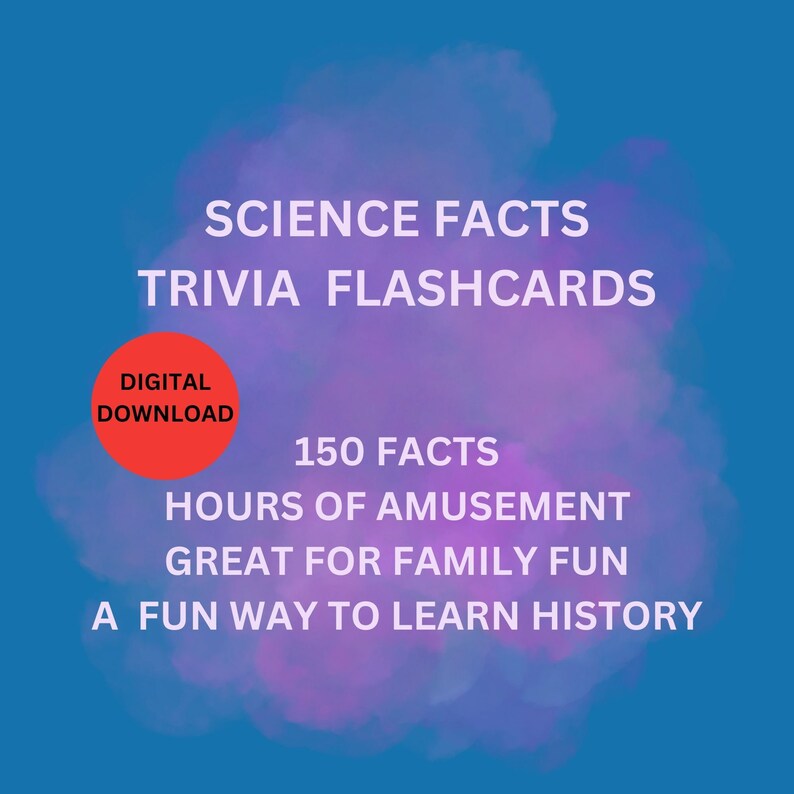FUN FACTS FLASHCARDS All About Science Botany Anatomy Etsy