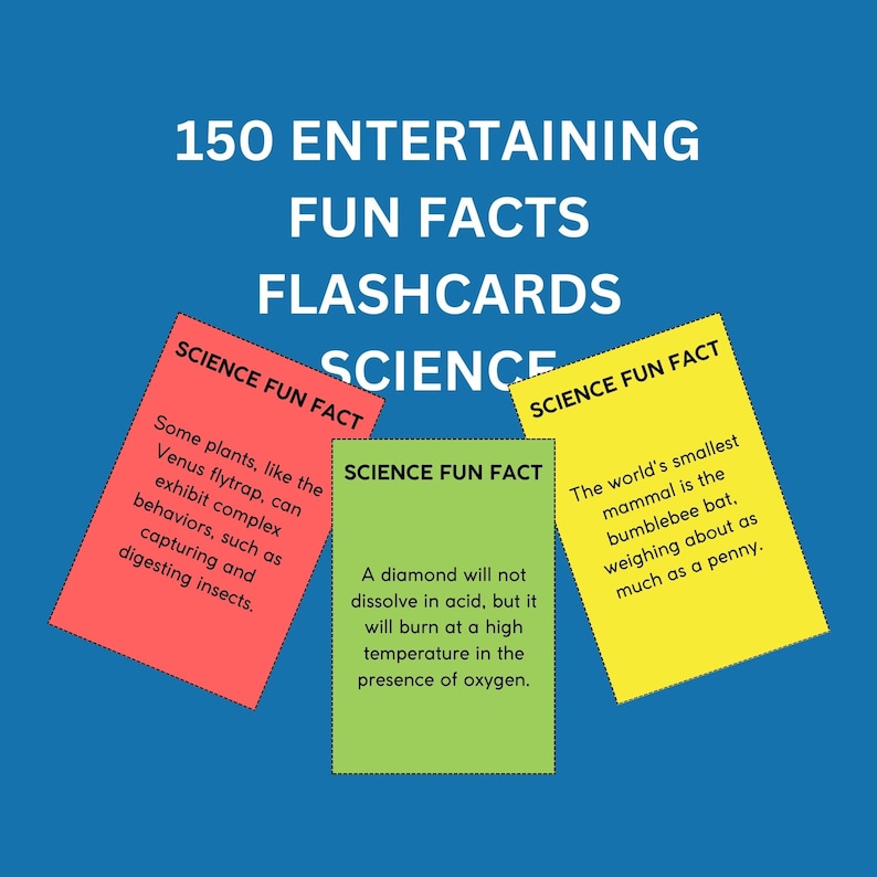 FUN FACTS FLASHCARDS All About Science Botany Anatomy Etsy