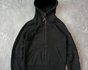 Vintage Black Russell Athletic Hoodie , Heavyweight, Classic 90s