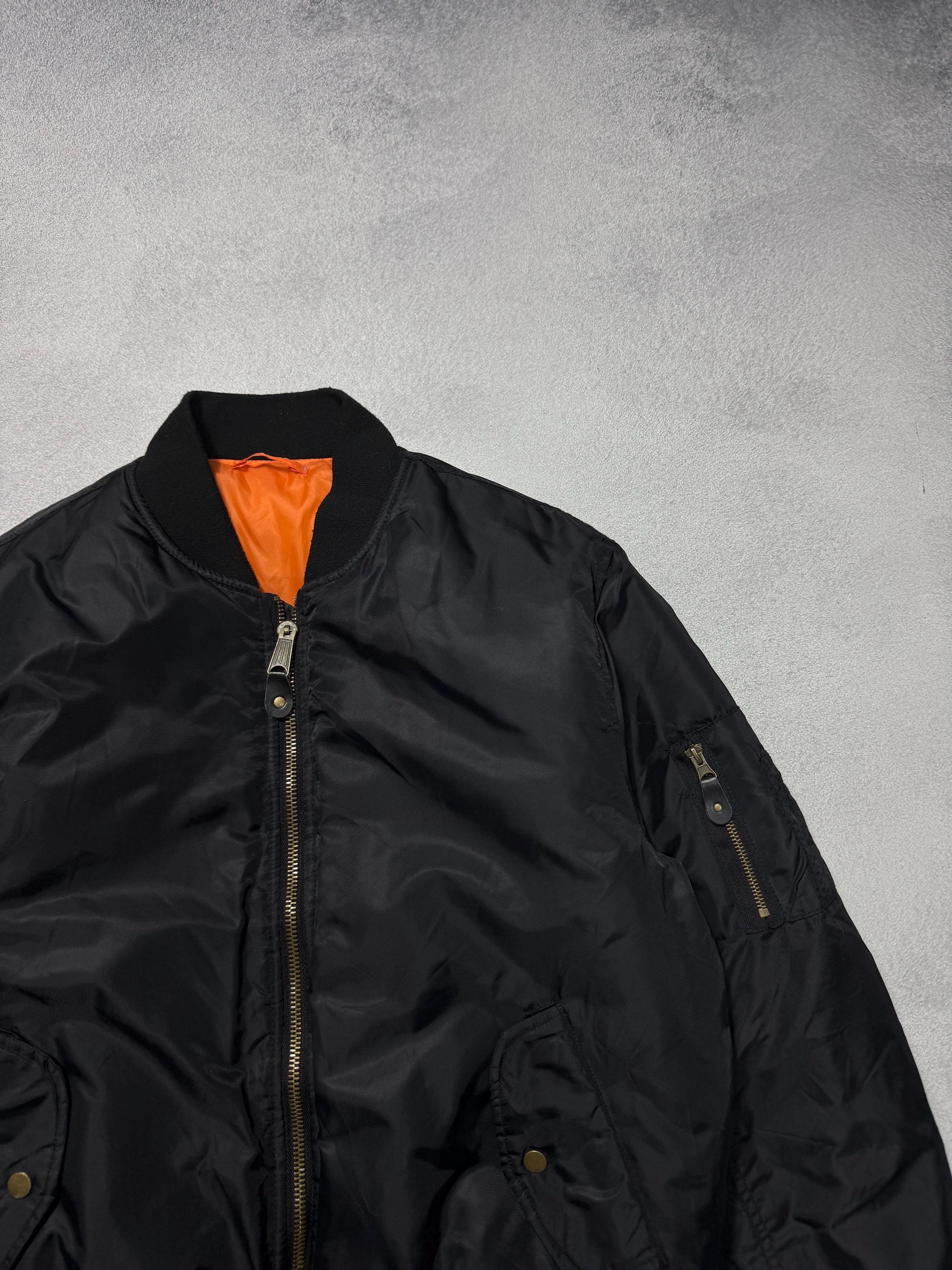 Rare Vintage MA-1 USAF Flyer's Reversible Navy Black/orange Bomber