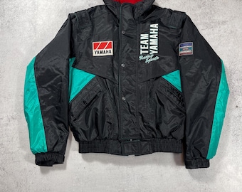 Vintage 90s Yamaha Motorcycles Black & Red Bomber Jacket Size L - Etsy