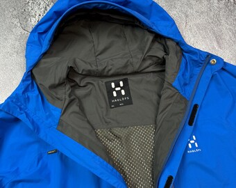 美品 Haglofs Astral/Orion Gore-Tex Jacket Haglofs Astral/Orion Gore-Tex Jacket Men's Blue Hooded Ski