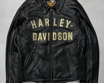 Harley Davidson Racing 100 Years Anniversary Black Leather Biker