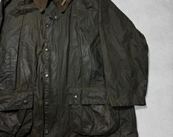 Men's Barbour Gamefair Vintage Jacket Fur Lining Wax Green A295