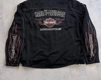 Harley-Davidson フレイムデザイン ジャケット Lサイズ Harley Davidson Vintage Men's Riding Gear Flame Biker Jacket