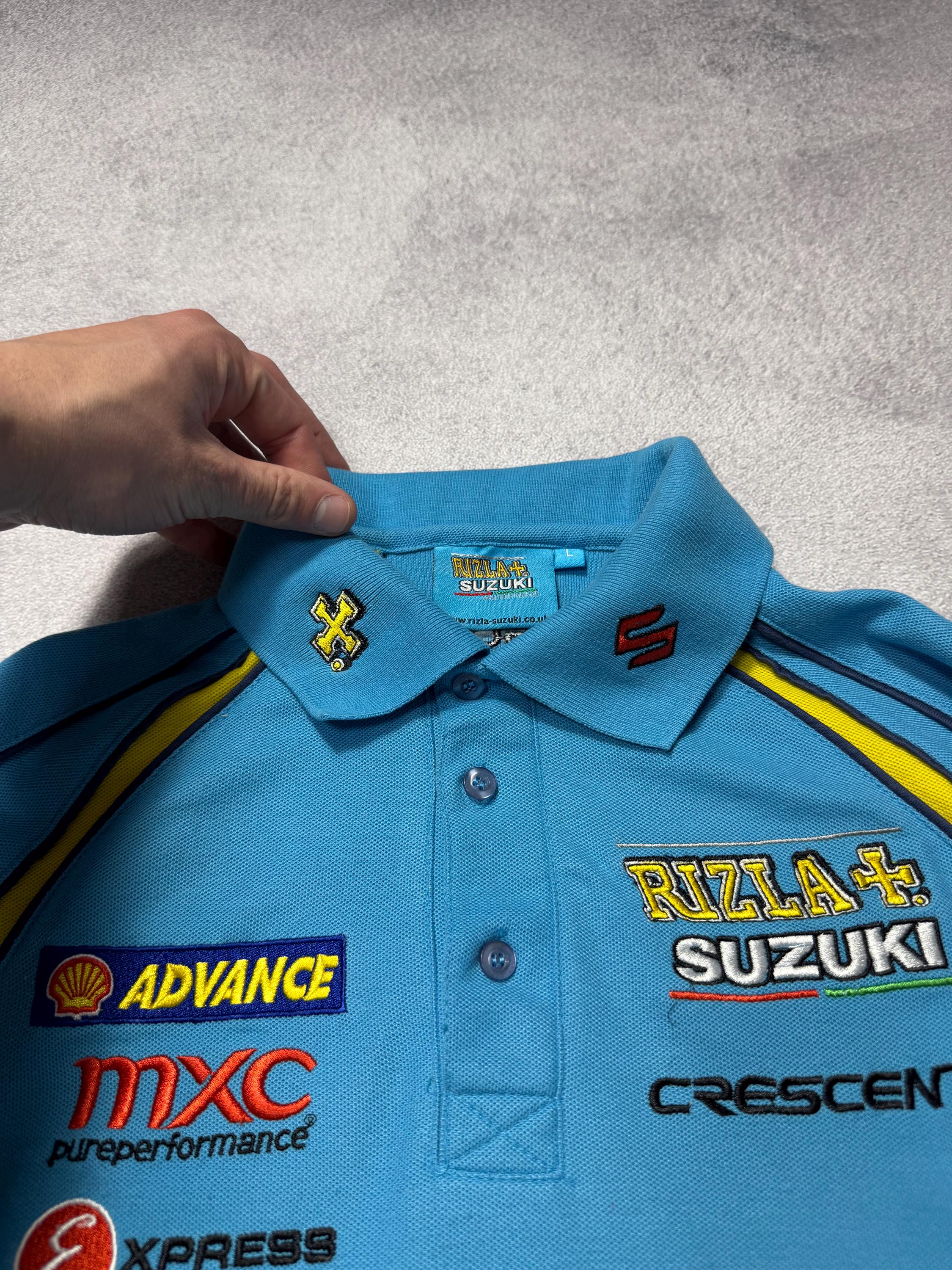 Suzuki Rizla Moto GP Racing Y2K Polo T-shirt Vintage by Dread Size