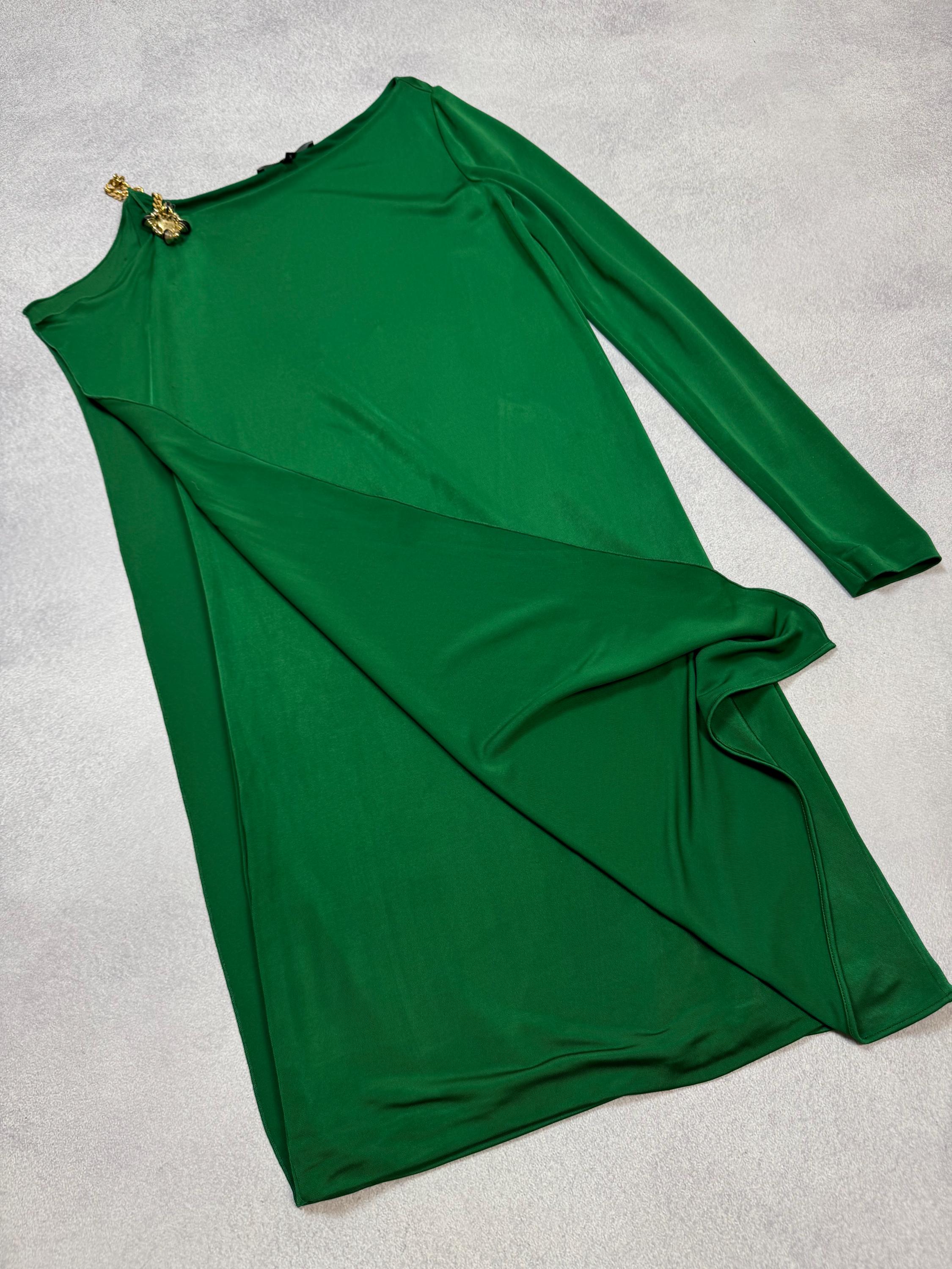 Gucci Vintage by Tom Ford Era One Sleeve Green Dress Size S Luxury