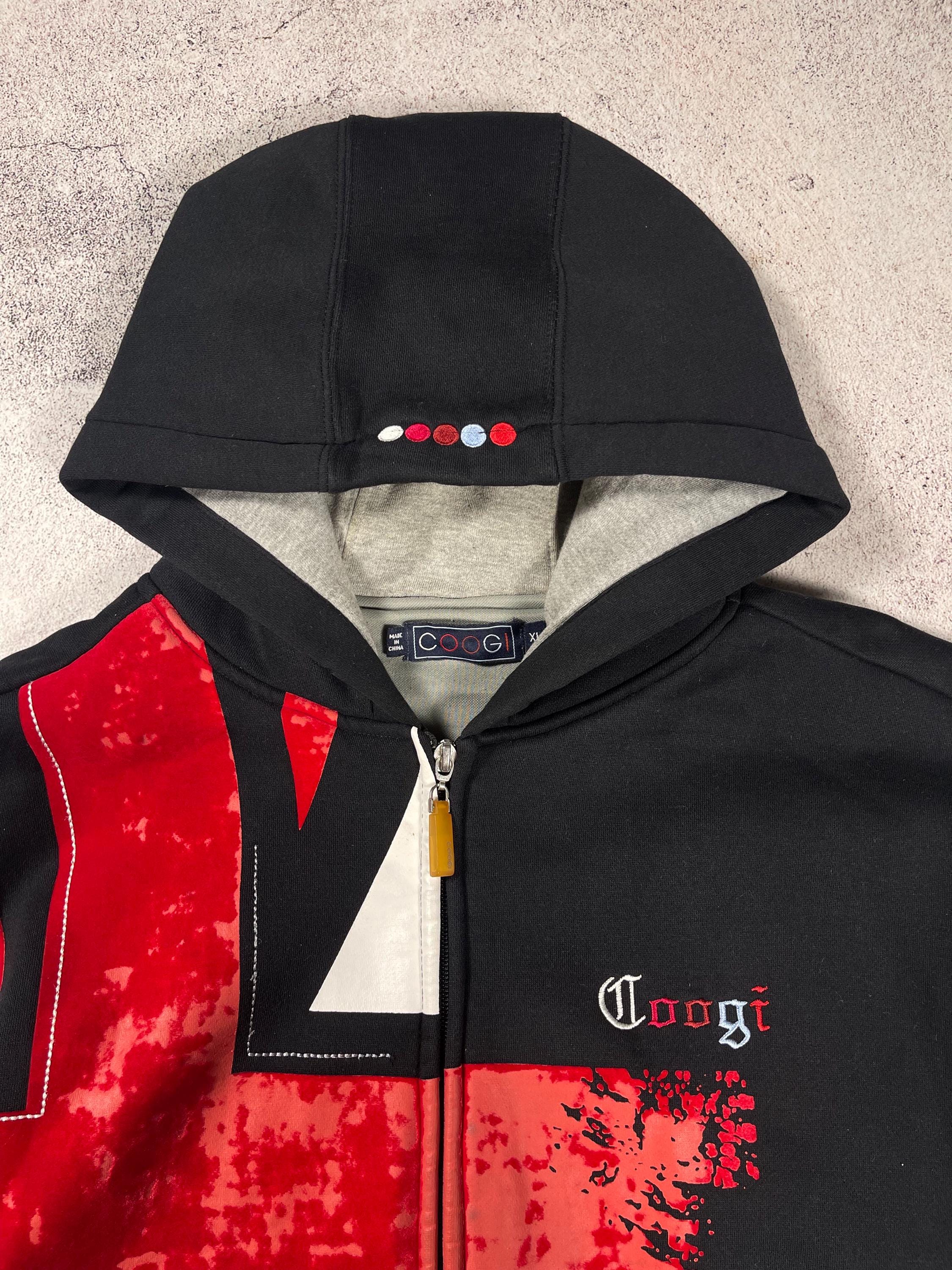 Coogi Vintage Men's Zip up Hoodie Embroidered Heritage 69 Rare