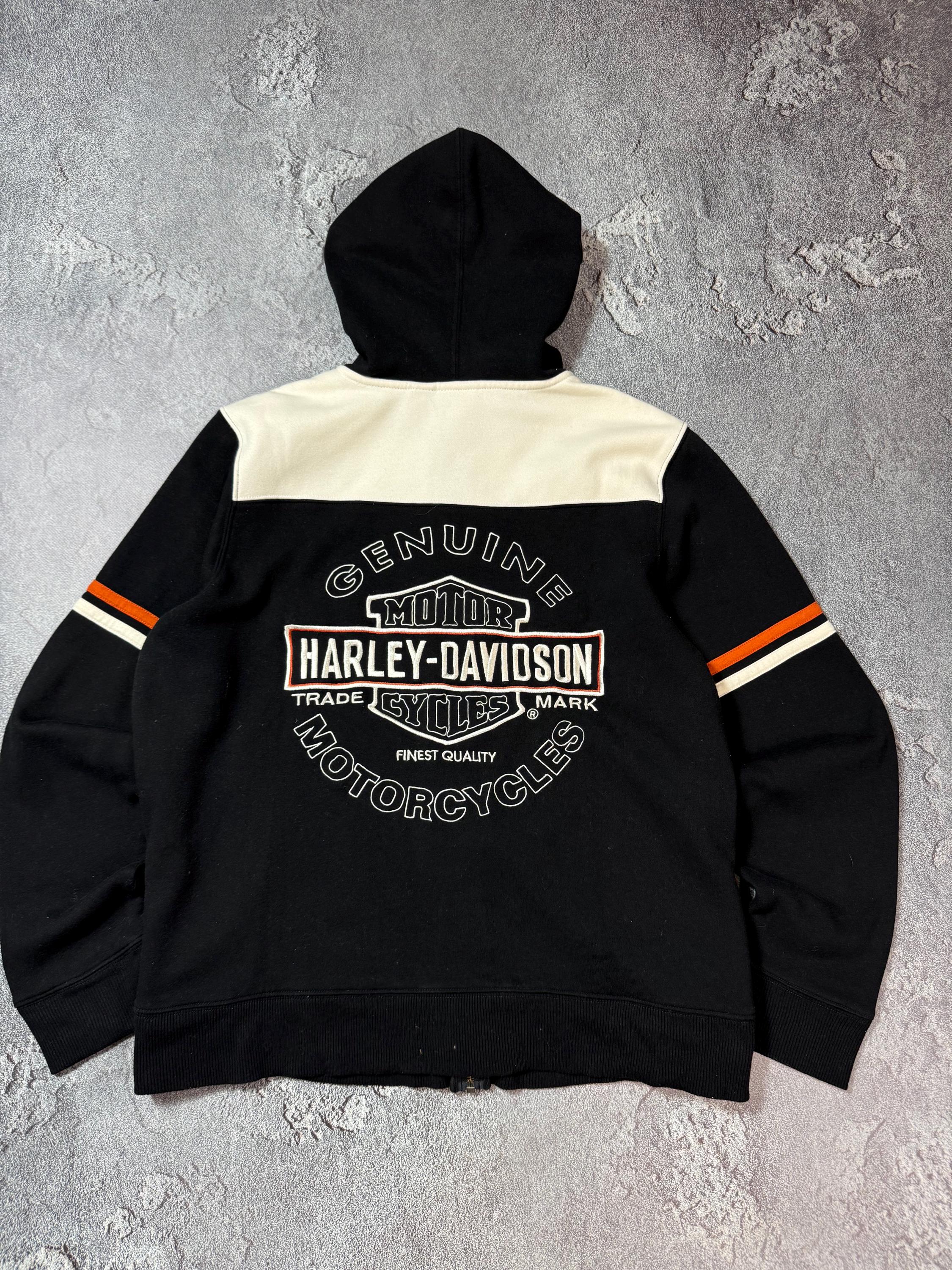 y*p様 【超希少】00s vintage Harley-Davidsonタイガ Vintage Harley Davidson Biker Flame Y2K Big Logo Zip Hoodie Black