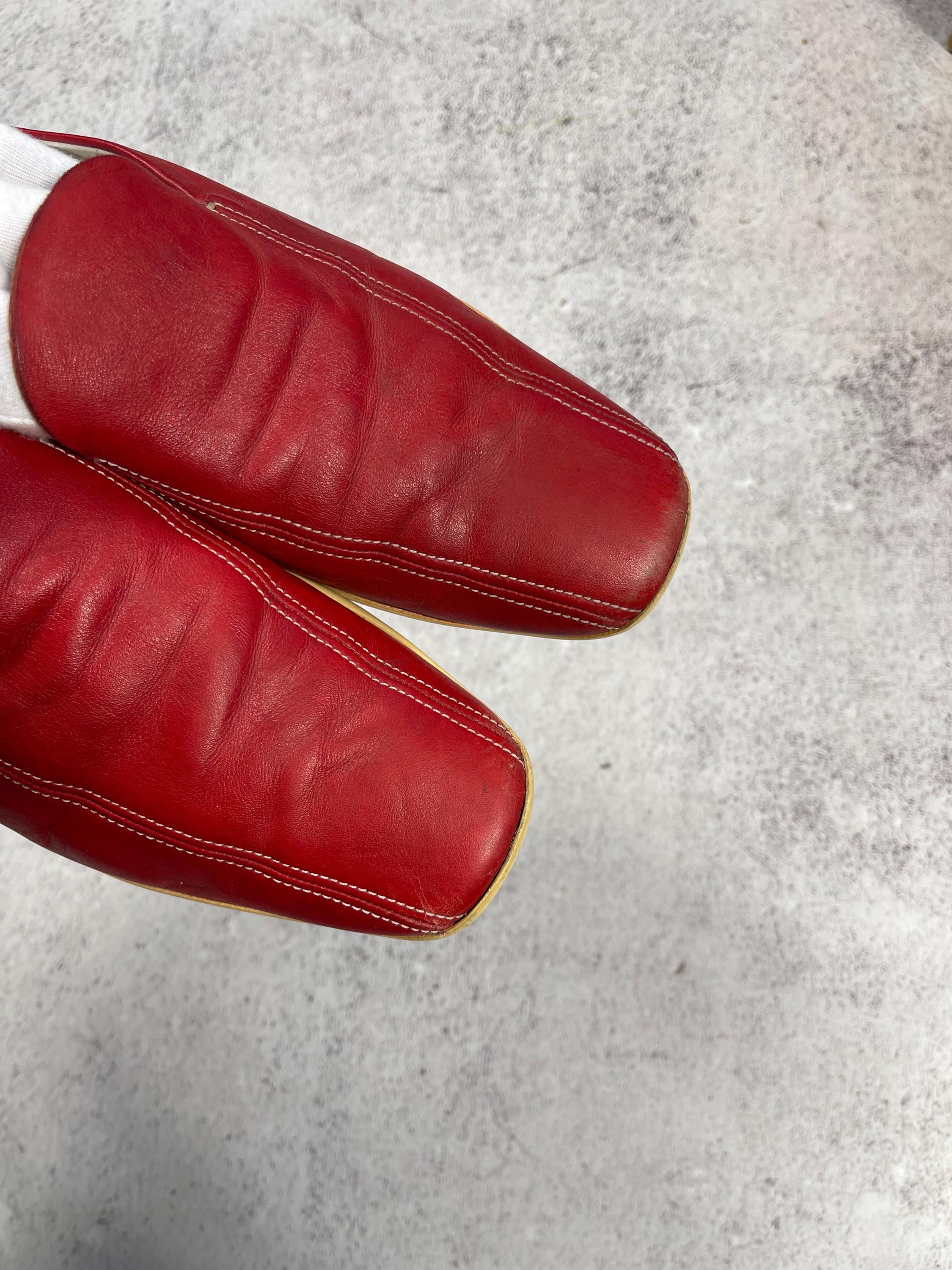 Vintage 90s Prada Women\'s Leather Mules Red Flat Loafers Size  39 Vintage 90s Prada Women main image 2