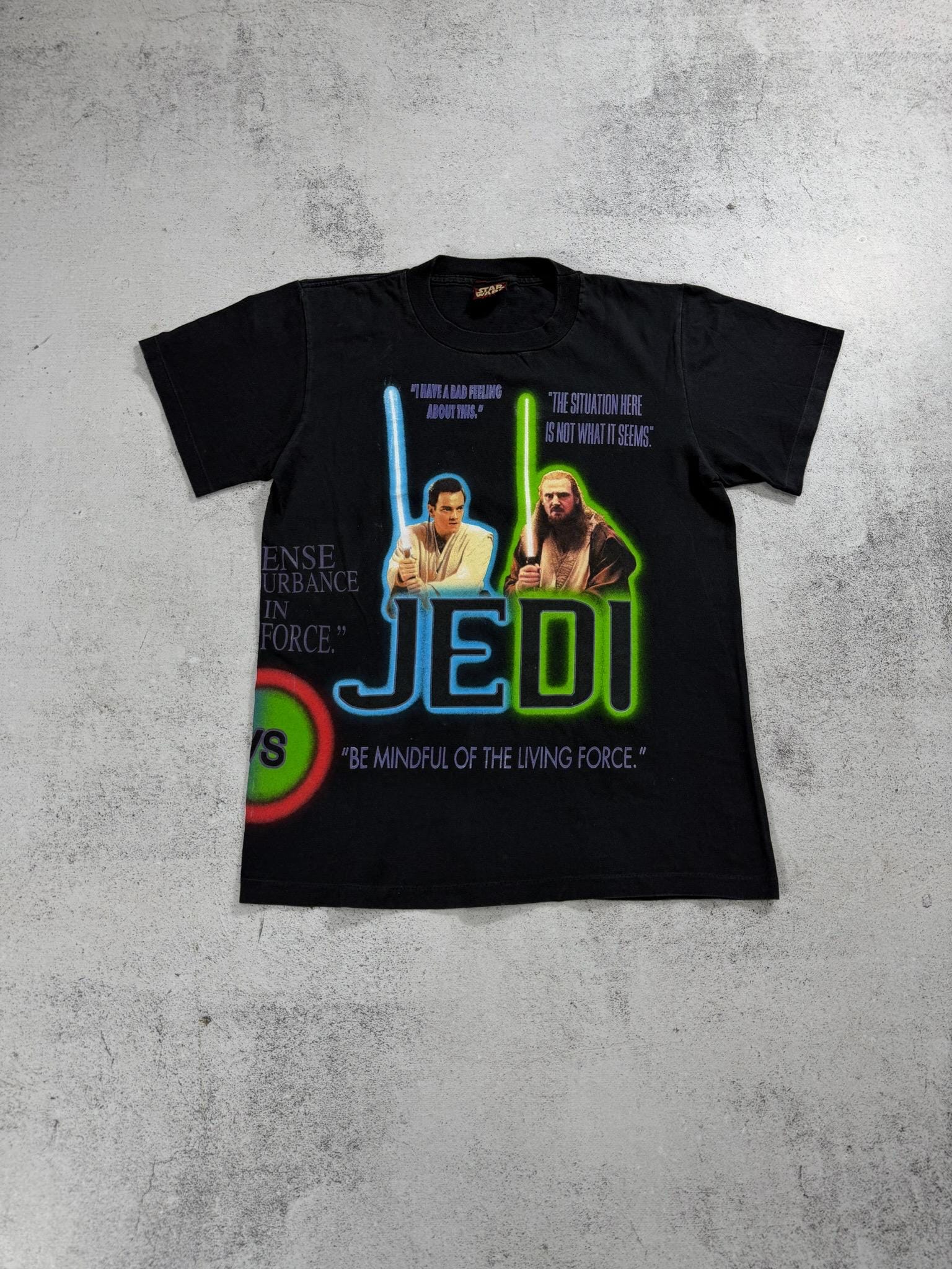 Vintage 90s Star Wars Episod 1 Jedi Vs Sith Full Print Promo T
