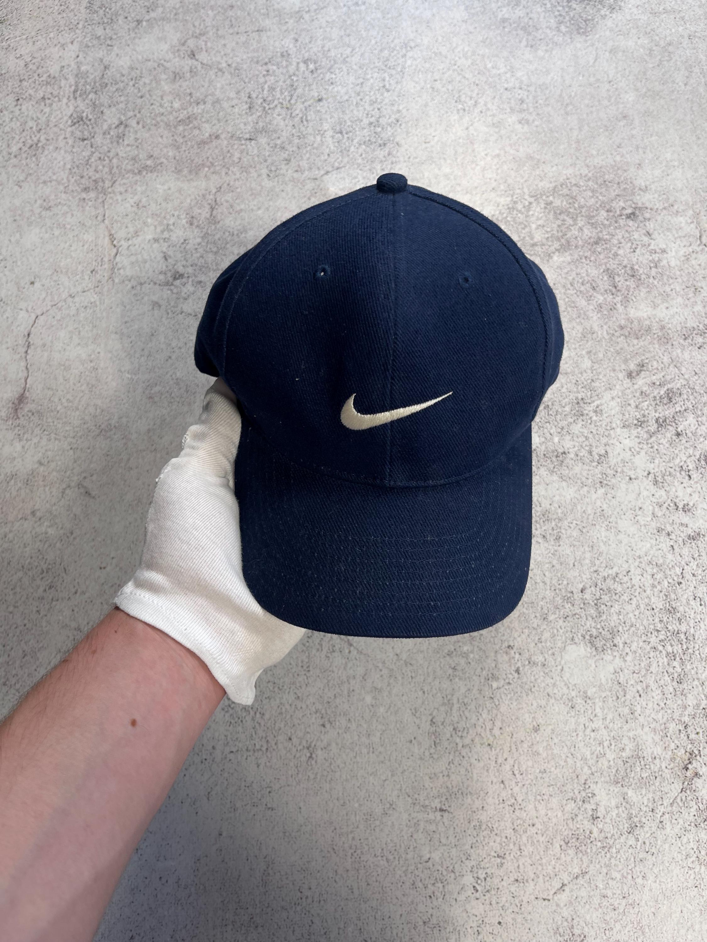 Nike Swoosh Vintage Cap Navy Blue Adjustable Hat 90's One Size - Etsy