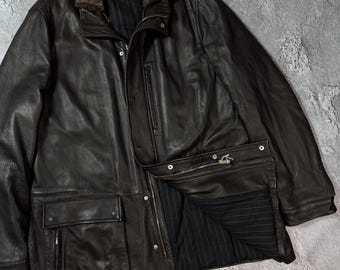 ERMENEGILDO ZEGNA エレメンツ レザー ディアスキン カーコート 高級