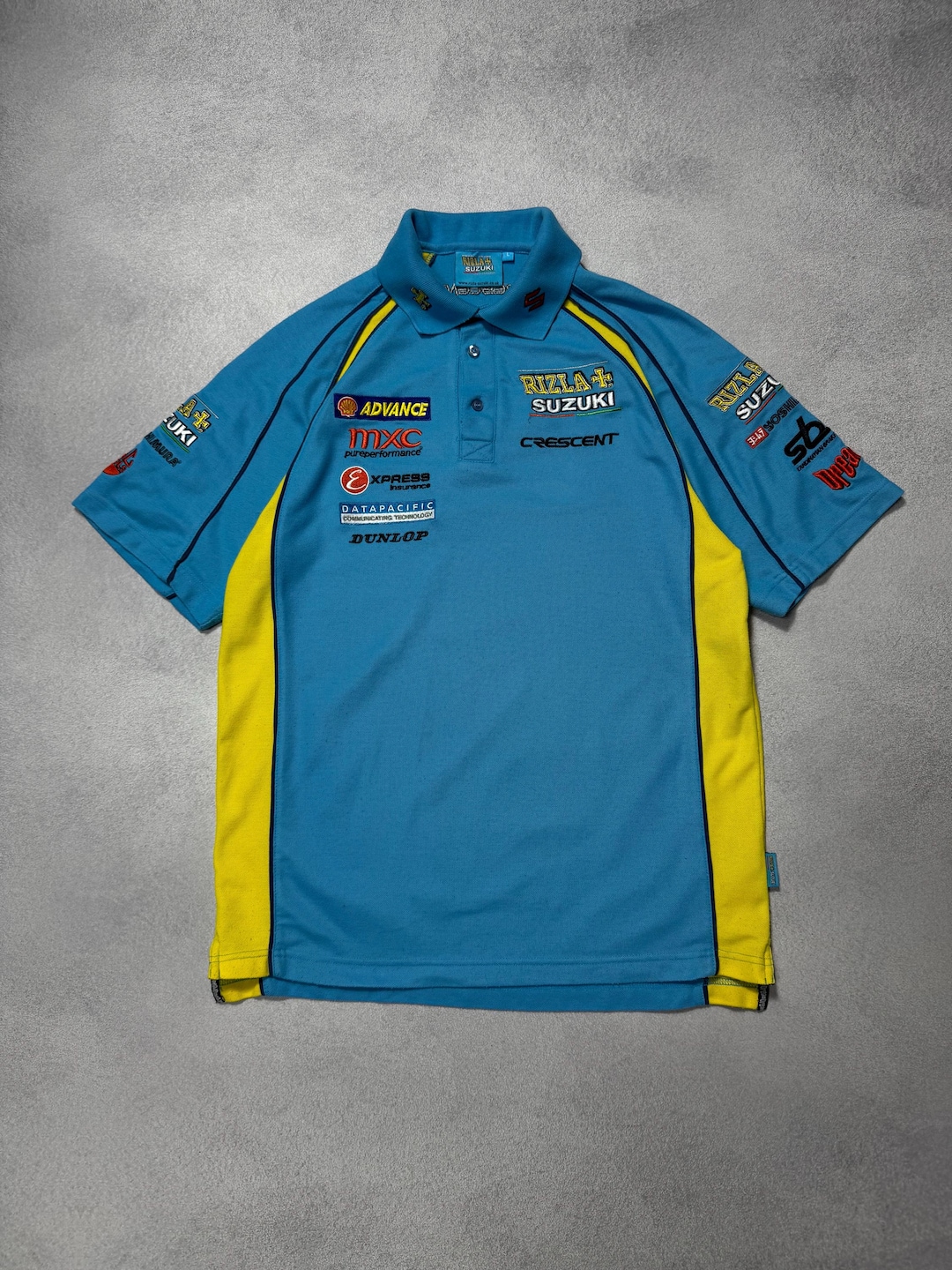 Suzuki Rizla Moto GP Racing Y2K Polo T-shirt Vintage by Dread Size