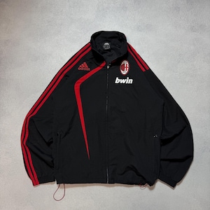 Vintage Adidas AC Milan Footbal Track Jacket Soccer 2009/10 Maglia Black Mens S