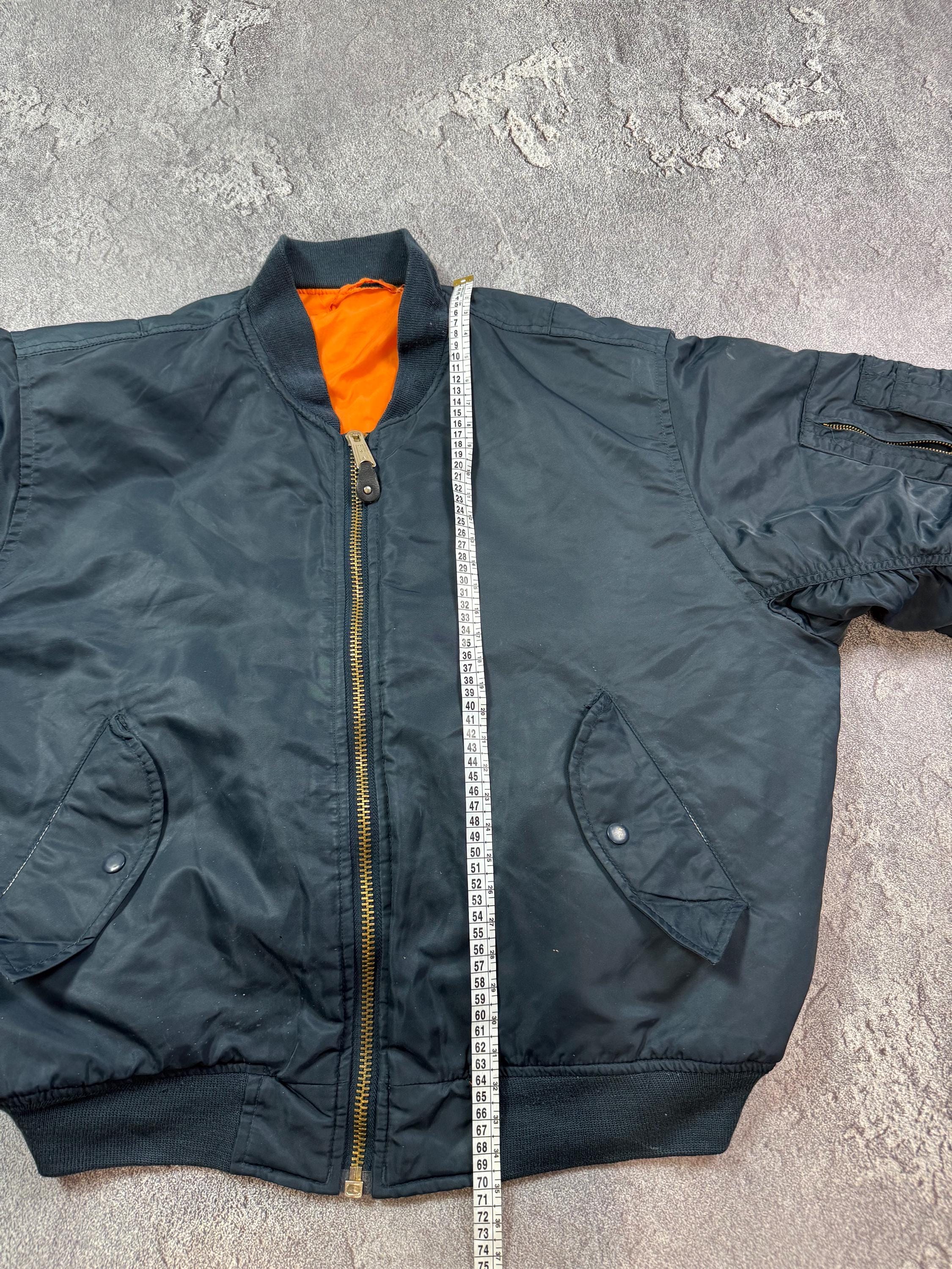 Vintage MA-1 USAF Flyer's Reversible Navy Blue/orange Bomber