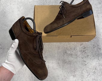 JM WESTON Herrskor i brun mocka, Oxford, US 6.5