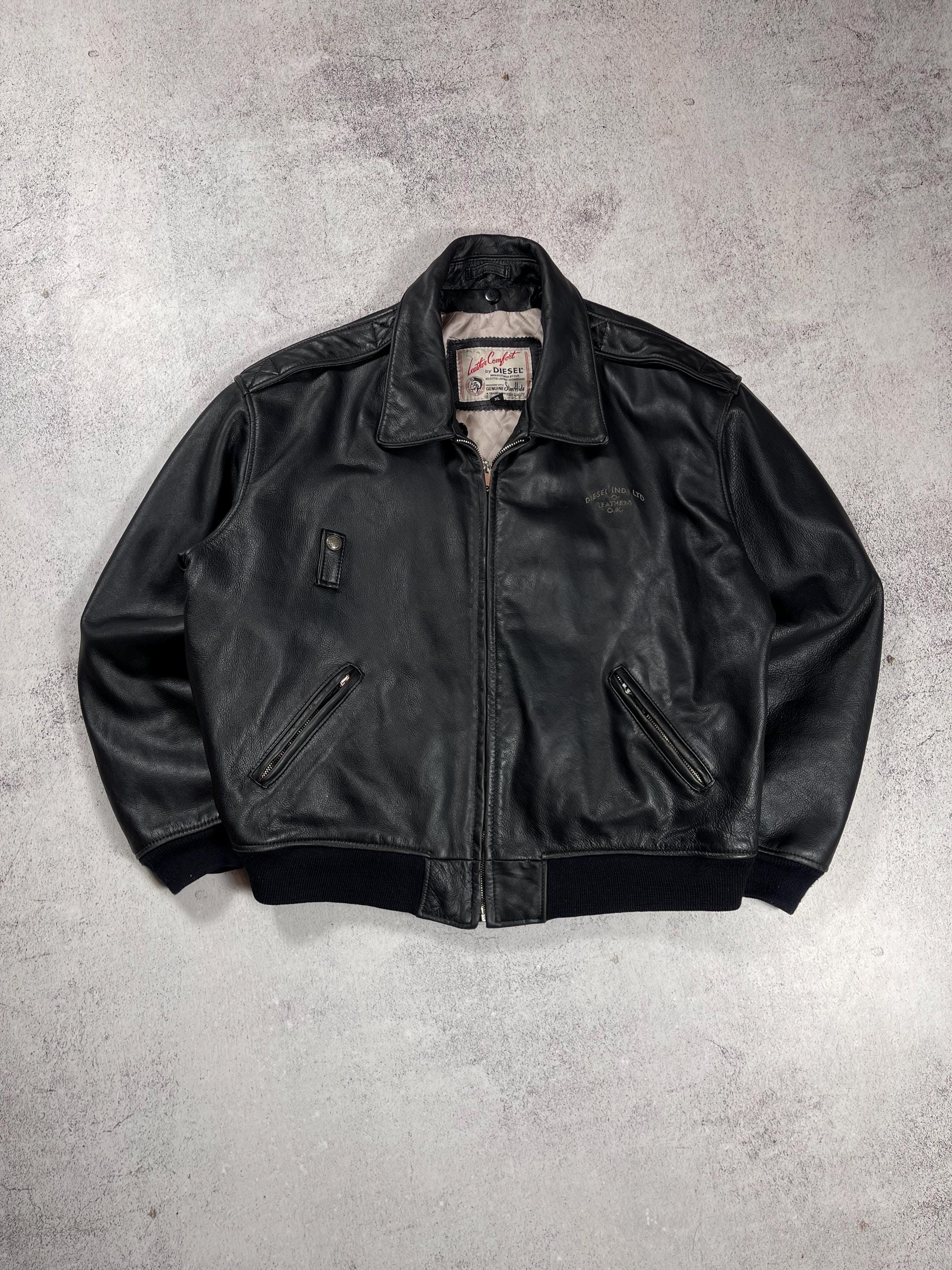 Vintage Diesel Leather Jacket - Etsy Vintage Diesel Leather Jacket - Etsy