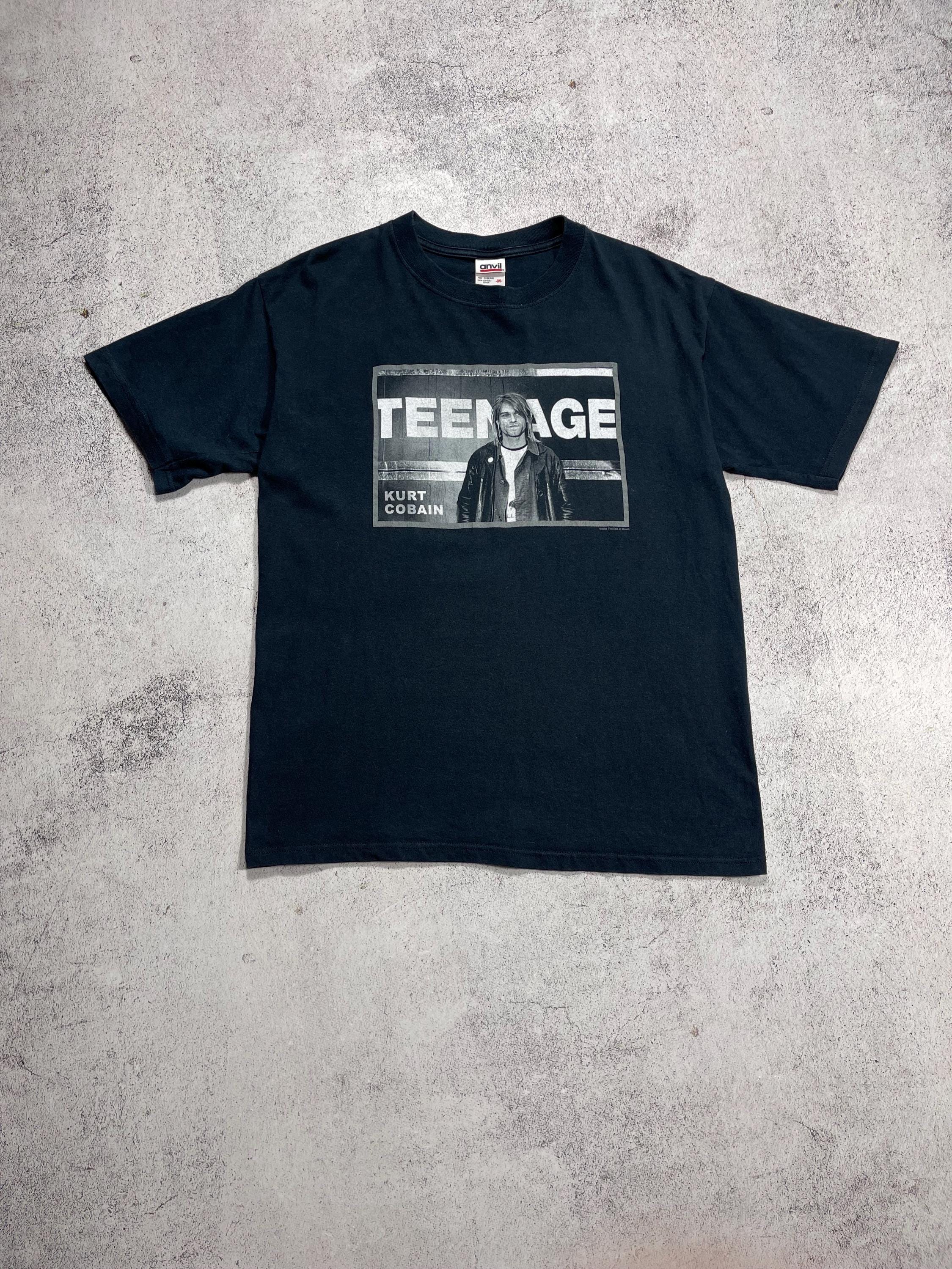 Kurt Cobain Teenage 2002 Vintage Nirvana Grunge Rock Band T-shirt 