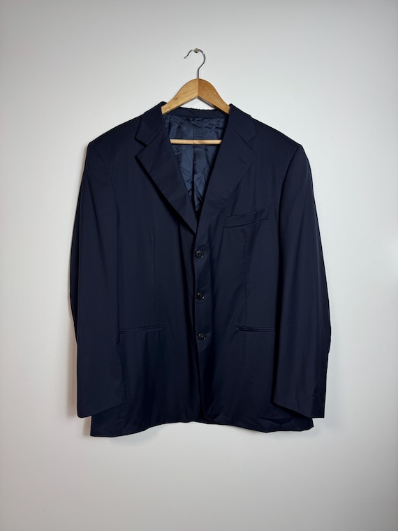 BURBERRY LONDON スーツ A7 XL super120 三陽商会 Burberry London Three Button Blazer Jacket Made in Italy Navy Blue