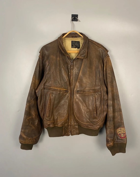 ジャケット・アウター vintage AVIREX G-2 leather flight jacket Vintage Avirex U.S Air Force Type G-2 Flight Bomber Biker Leather