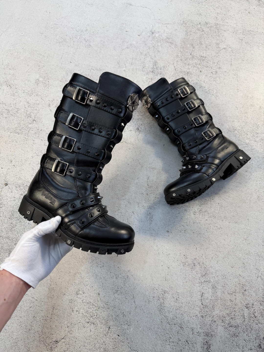 Gothicana by EMP Women's Avant Garde Steel Toe Gothic Punk Black