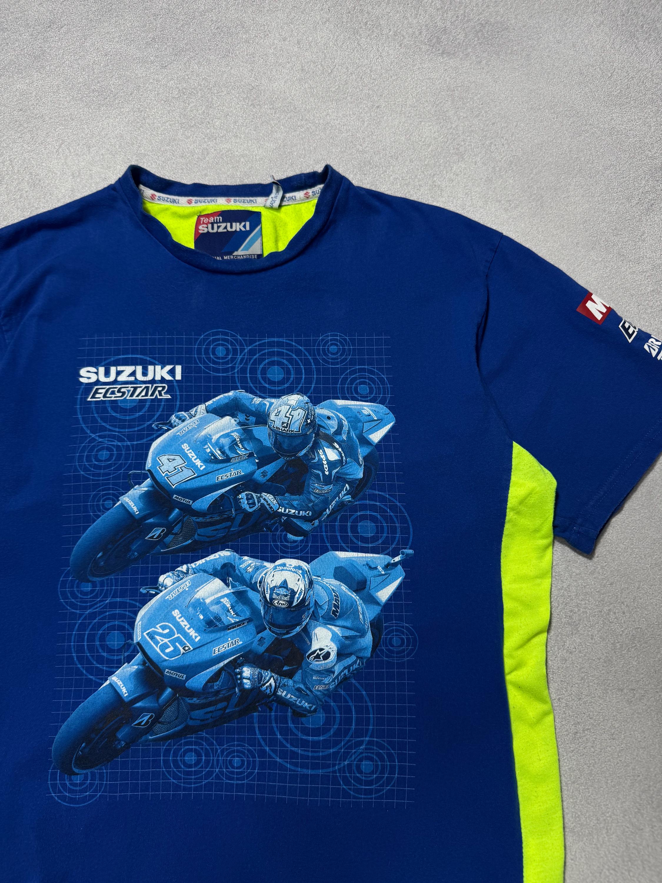 Camiseta Suzuki Ecstar Moto GP para hombre, azul, talla XL, Y2K