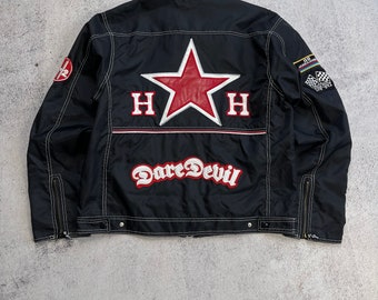 Harrison Gibson Vintage Racing Team Jacket Dare Devil Star Nascar