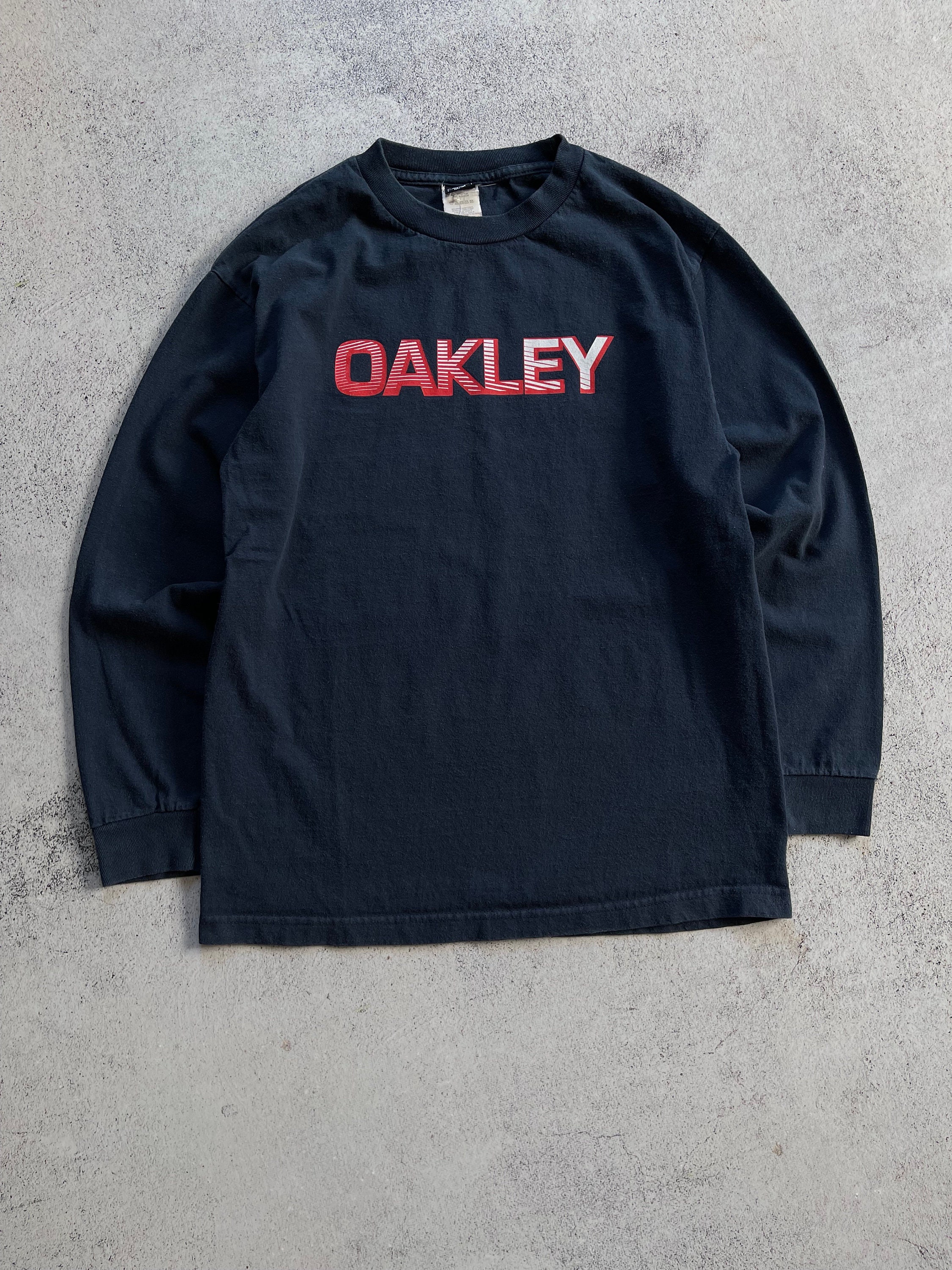 Oakley Herren Vintage Langarmshirt im 90er-Jahre-Y2k-Stil, Größe S 