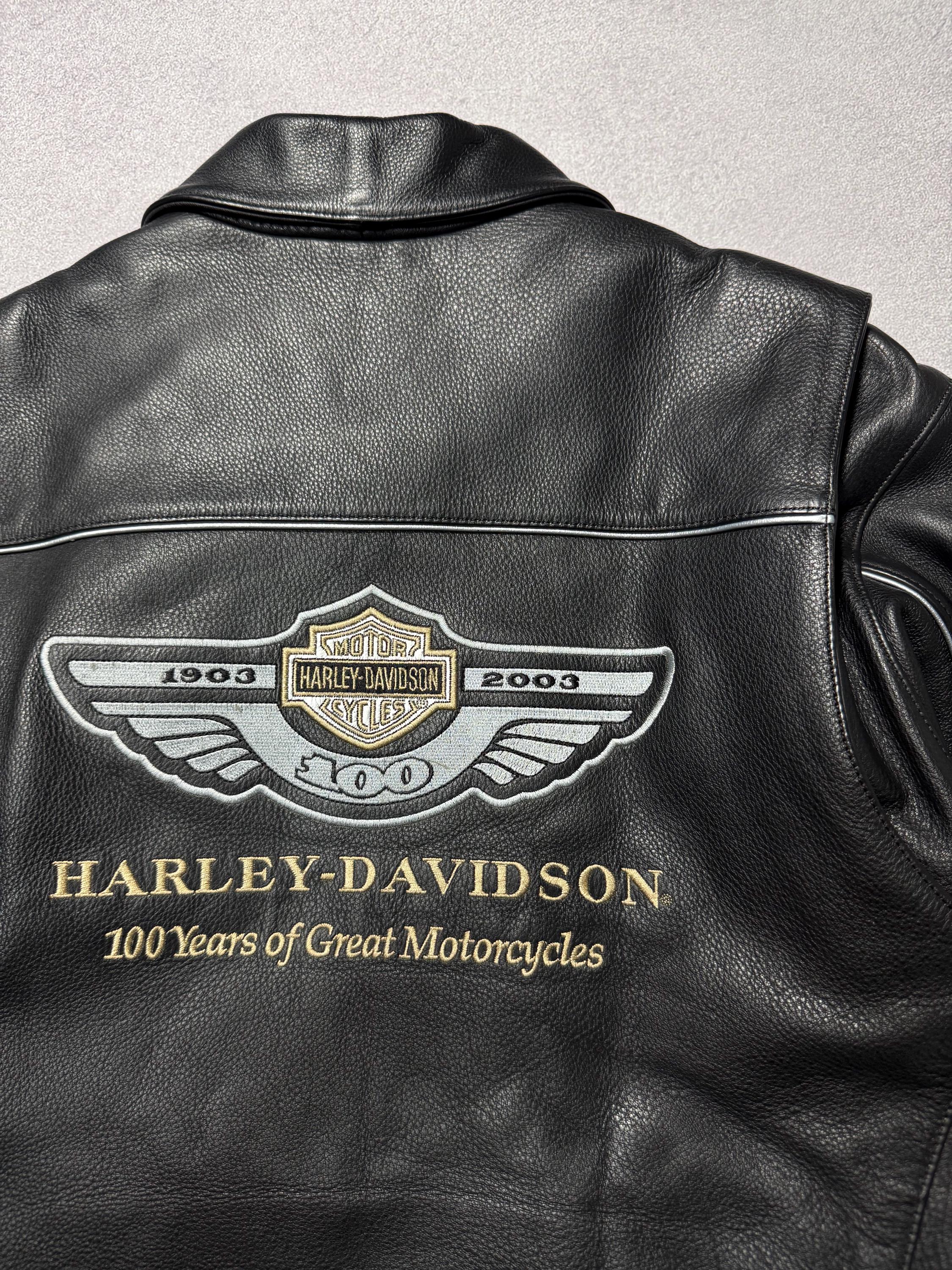 Harley Davidson Racing 100 Years Anniversary Black Leather Biker