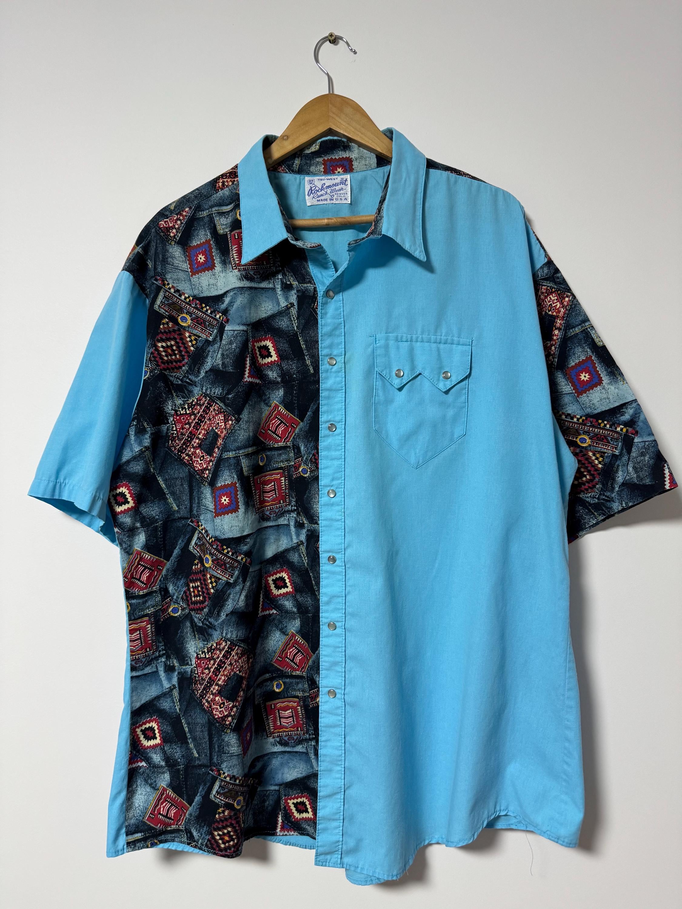 k*k様 USA製　Rockmount Ranch Wear TRU-WEST Rockmount USA Tru West Ranch Wear Pearl Snap Aztec Embroidered